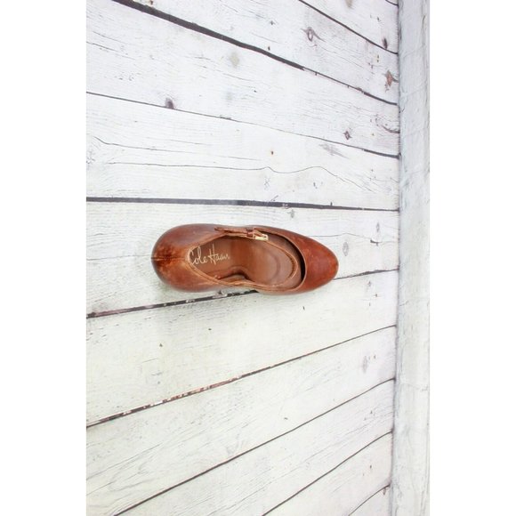 Cole Haan Brown Leather Adjustable Strap Mary Jane High Heel Shoes Sz 6 B - Picture 7 of 9
